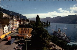 Montreux from L'Hôtel Métropole et le Débarcadère Postcard