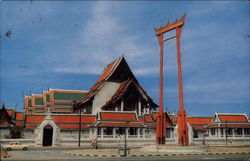 Sao Chincha, Wad Sutastephvararam Bangkok, Thailand Southeast Asia Postcard Postcard