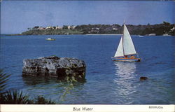 A Sailboat on the Blue Waters of Bermuda Postcard