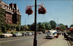 Government Street and Empress Hotel Victoria, BC Canada British Columbia Postcard Postcard