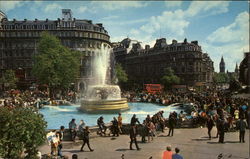 Crowds in Trafalgar Square, London United Kingdom Postcard Postcard