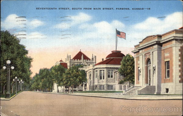 Seventeenth Street, South from Main Street Parsons Kansas