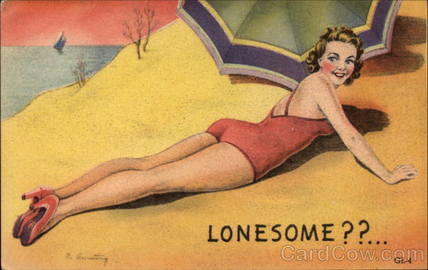 Lonesome ?? Bathing Beauty on a Beach Swimsuits & Pinup