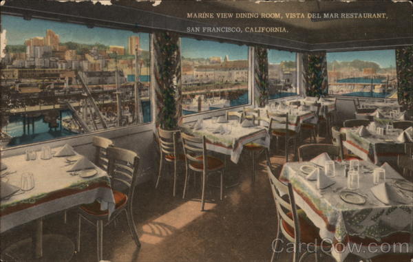 Marine View Dining Room, Vista Del Mar Restaurant San Francisco California