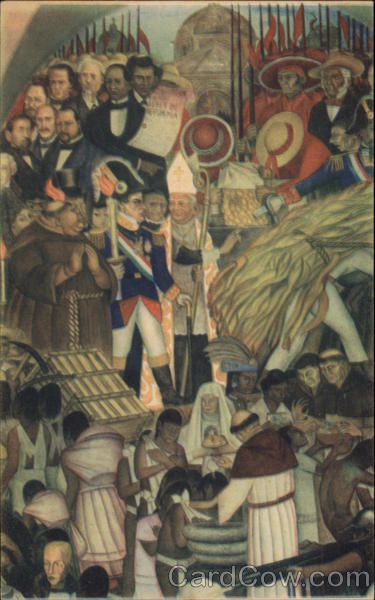 Diego Rivera's Mural The Reform, Baptism of the Indians Mexico City