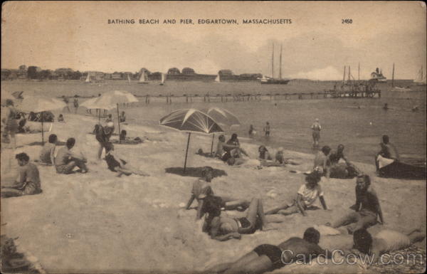 Bathing Beach and Pier Edgartown Massachusetts