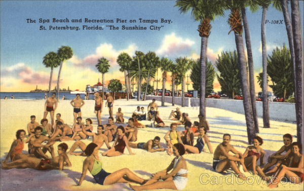 The Spa Beach and Recreation Pier on Tamp Bay St. Petersburg Florida