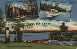 Itasca State Park, Douglas Lodge Park Rapids, MN Postcard Postcard