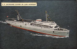 SS Milwaukee Clipper on Lake Michigan Postcard