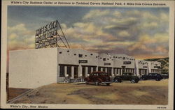 White's City Business Center at Entrance to Carlsbad Cavern National Park Postcard