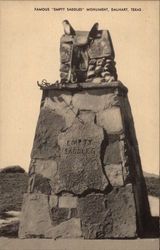 Empty Saddles Monument Dalhart, TX Postcard Postcard