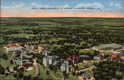 Aerial View, University of Kansas Lawrence, KS Postcard Postcard