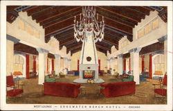 West Lounge, Edgewater Beach Hotel Postcard