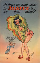 At times the wind blows in Juarez, but we don't mind@ Postcard