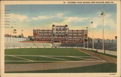 Academy High School and Stadium in Erie Pennsylvania Postcard Postcard