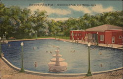 Ashworth Public Pool, Greenwood Park Des Moines, IA Postcard Postcard