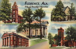 City of Beautiful Churches Florence, AL Postcard Postcard