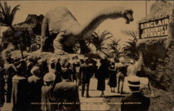Sinclair Dinosaur Exhibit at the Century of Progress Exposition Postcard
