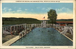 Combination Wading and Swimming Pool, Mountain Spring Water Bella Vista, AR Postcard Postcard