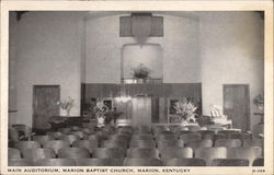 Main Auditorium, Marion Baptist Church Kentucky Postcard Postcard