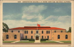 U.S. Marine Corps Base - Administration Building Postcard