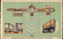 $50,000.00 Centennial Key Made by Arthur A. Everts Co Dallas, TX Postcard Postcard