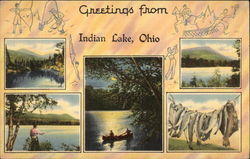 Greetings from Indian Lake - Various Views Lakeview, OH Postcard Postcard