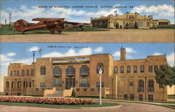 Municipal Airport Hangar and Administration Building in Wichita Postcard