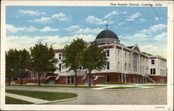 First Baptist Church Cushing, OK Postcard Postcard