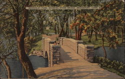 Beardsley Park showing Stone Bridge Postcard