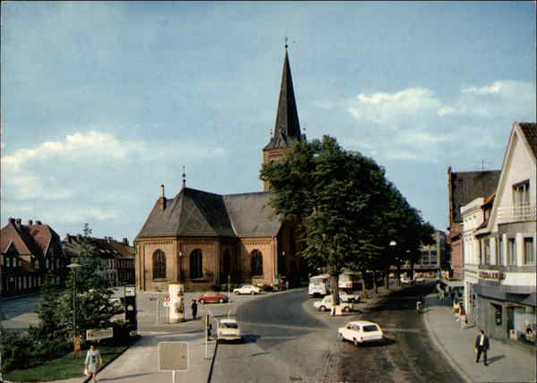 Markt mit Kirche Plon am See Germany