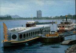 Rhine Promenade with Boats Moby Dick and River Lady Bonn Germany