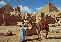 The Great Sphinx and Keops Pyramid Giza Egypt Africa