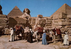 The Great Sphinx and Keops Pyramid Giza Egypt Africa