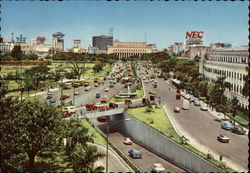 View of Underpass-Overpass Postcard