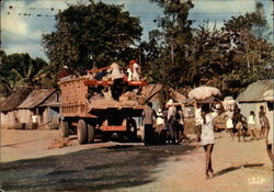 Truck Plying Between Haiti Cape and Port au Prince Postcard