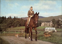 Her Majesty the Queen, riding at Balmoral Postcard