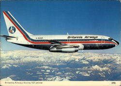 Britannia Airways Boeing 737 jetliner Postcard