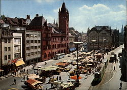 Basel - Market Place and Town Hall Postcard