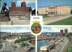 Various Views of City Oslo, Norway Postcard Postcard
