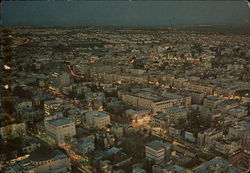 Aerial View at Night Postcard