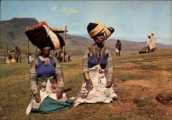 Tribal life - Colourful Xhosa women in the Transkei (South-Africa) Postcard
