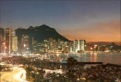 Dusk Scene at Harbour Postcard