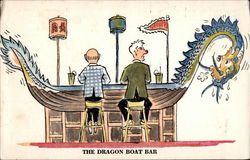 The Dragonboat Bar - Hongkong Hilton Postcard