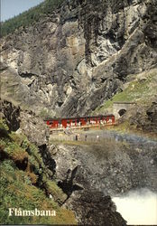 The Flam Line at the Kjosfossen Waterfall Postcard