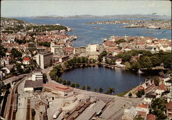 View of Harbour and City Postcard
