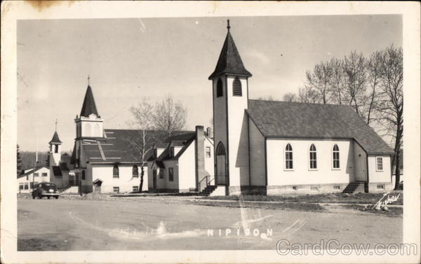 View of Churches Nipigon Canada Ontario
