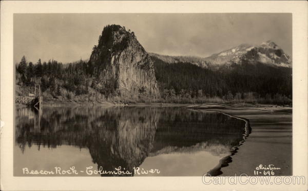 Beacon Rock on Columbia River Skamania Washington