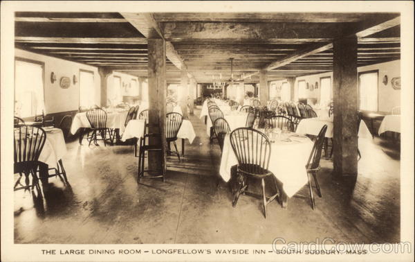 The Large Dining Room, Longfellow's Wayside Inn Sudbury Massachusetts