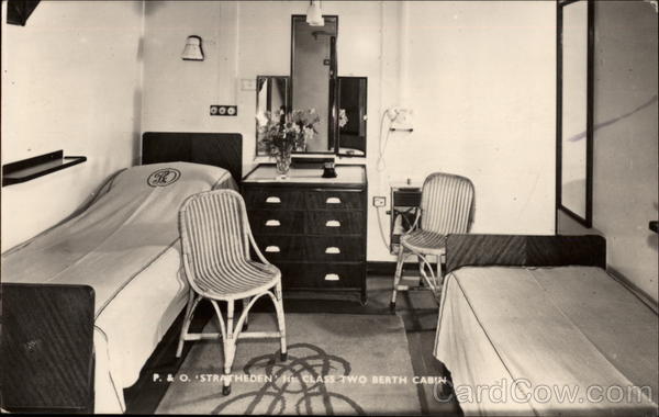 P&O Stratheden, 1st Class Two Berth Cabin Interiors